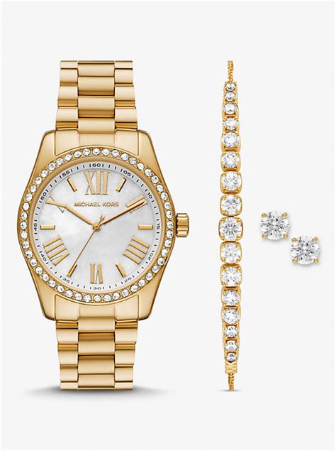 michael kors mk8636|lexington pavé gold tone watch.